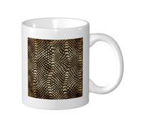 KYSANOL Safari African Black Gold Python Animal Skin Sepia, Ceramic Cup Ceramics Mug Tea Cup Coffee Mugs 330 ml