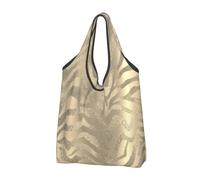 KYSANOL Safari African Gold Glam Zebra Animal Skin Sepia,Shopping Bags Reusable Grocery Bags Foldable Tote Bags Large Capacity Carry Bag