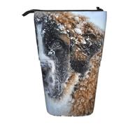KYSANOL Saint Bernard Dog,Telescopic Pencil Case,Stand Pencil Holder with Zipper Pencil Pouch Pen Bag