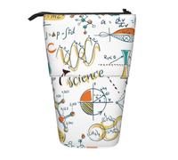 KYSANOL Science Lab Education Biology Chemistry,Telescopic Pencil Case,Stand Pencil Holder with Zipper Pencil Pouch Pen Bag