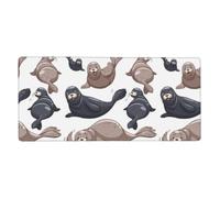 KYSANOL Seals Illustration Sea Lion,Mouse Pad Large Desk Pad Computer Keyboard Mouse Mat With Non Slip Rubber Base 40 x 90 cm