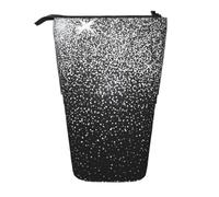 KYSANOL Shiny Silver Glitter,Telescopic Pencil Case,Stand Pencil Holder with Zipper Pencil Pouch Pen Bag