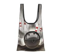 KYSANOL Shopping Bags Reusable Grocery Bags Foldable Tote Bags Large Capacity Carry Bag, Bowling Ball Sport Vintage