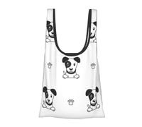 KYSANOL Shopping Bags Reusable Grocery Bags Foldable Tote Bags Large Capacity Carry Bag, Cartoon Character Jack Russell Terrier Animal