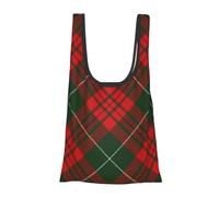 KYSANOL Shopping Bags Reusable Grocery Bags Foldable Tote Bags Large Capacity Carry Bag, Christmas Scottish Tartan