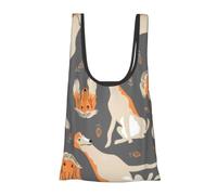 KYSANOL Shopping Bags Reusable Grocery Bags Foldable Tote Bags Large Capacity Carry Bag, Cute Afghan Hound