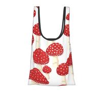 KYSANOL Shopping Bags Reusable Grocery Bags Foldable Tote Bags Large Capacity Carry Bag, Fly Agaric Red Mushrooms