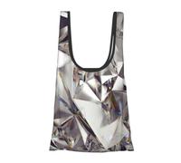 KYSANOL Shopping Bags Reusable Grocery Bags Foldable Tote Bags Large Capacity Carry Bag, Glitter Diamond Crystal Pattern Print