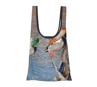 KYSANOL Shopping Bags Reusable Grocery Bags Foldable Tote Bags Large Capacity Carry Bag, Mallards Duck Hunting Mallard Ducks