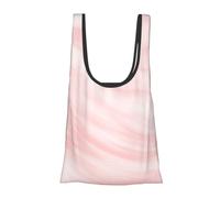 KYSANOL Shopping Bags Reusable Grocery Bags Foldable Tote Bags Large Capacity Carry Bag, Marble Pattern White And Pink Marble