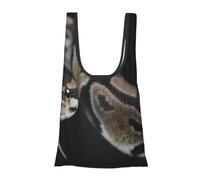 KYSANOL Shopping Bags Reusable Grocery Bags Foldable Tote Bags Large Capacity Carry Bag, Python Snake