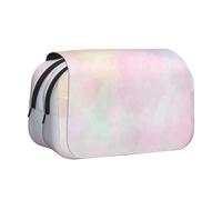 KYSANOL Soft Pastel Bright Colored Calm Abstract The Arts Double Clamshell Pen Case Portable Pencil Pouch with Zipper