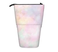 KYSANOL Soft Pastel Bright Colored Calm Abstract The Arts,Telescopic Pencil Case,Stand Pencil Holder with Zipper Pencil Pouch Pen Bag