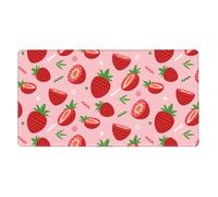 KYSANOL Strawberry On Pink,Mouse Pad Large Desk Pad Computer Keyboard Mouse Mat With Non Slip Rubber Base 40 x 70 cm