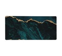 KYSANOL Teal Emerald Marble L And Scapes,Mouse Pad Large Desk Pad Computer Keyboard Mouse Mat With Non Slip Rubber Base 40 x 90 cm