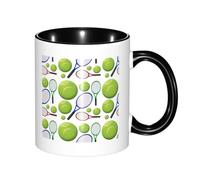KYSANOL Tennis Rackets and Balls, Ceramics Mug Tea Cup Coffee Mugs Ceramic Cup 330 ml