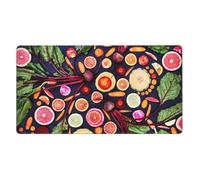KYSANOL Vegan Live Fruits Vegetables Print,Mouse Pad Large Desk Pad Computer Keyboard Mouse Mat With Non Slip Rubber Base 40 x 70 cm