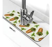 KYSANOL Vegetable Burrito,Kitchen Faucet Suction Pad, Sink Splash Guard Faucet Mat, Drying Mat For Bathroom Counter 38 x 14 cm