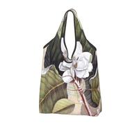 KYSANOL Vintage Elegant Southern Magnolia Chic,Shopping Bags Reusable Grocery Bags Foldable Tote Bags Large Capacity Carry Bag