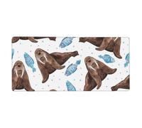 KYSANOL Watercolor Brown Walrus,Mouse Pad Large Desk Pad Computer Keyboard Mouse Mat With Non Slip Rubber Base 40 x 90 cm