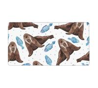 KYSANOL Watercolor Brown Walrus,Mouse Pad Large Desk Pad Computer Keyboard Mouse Mat With Non Slip Rubber Base 40 x 70 cm