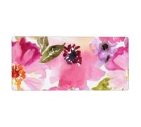 KYSANOL Watercolor Flowers Pink Fuchsia,Mouse Pad Large Desk Pad Computer Keyboard Mouse Mat With Non Slip Rubber Base 40 x 90 cm