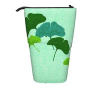 KYSANOL Watercolour Ginkgo Biloba Leaf,Telescopic Pencil Case,Stand Pencil Holder with Zipper Pencil Pouch Pen Bag