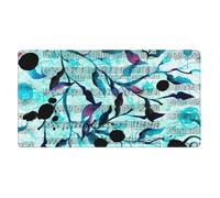 KYSANOL Watercolour Music Branches Leaves,Mouse Pad Large Desk Pad Computer Keyboard Mouse Mat With Non Slip Rubber Base 40 x 70 cm