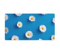 KYSANOL White Daisy Printed,Mouse Pad Large Desk Pad Computer Keyboard Mouse Mat With Non Slip Rubber Base 40 x 70 cm