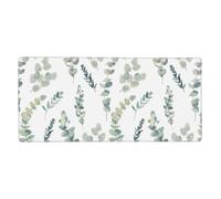 KYSANOL White Natural Greenery Twig Printed,Mouse Pad Large Desk Pad Computer Keyboard Mouse Mat With Non Slip Rubber Base 40 x 90 cm