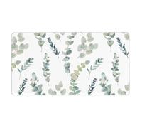 KYSANOL White Natural Greenery Twig Printed,Mouse Pad Large Desk Pad Computer Keyboard Mouse Mat With Non Slip Rubber Base 40 x 70 cm
