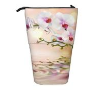 KYSANOL White Orchid in The Pond,Telescopic Pencil Case,Stand Pencil Holder with Zipper Pencil Pouch Pen Bag
