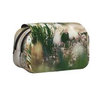 KYSANOL Wild Spring Snowdrop Double Clamshell Pen Case Portable Pencil Pouch with Zipper