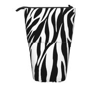 KYSANOL Zebra Print Print,Telescopic Pencil Case,Stand Pencil Holder with Zipper Pencil Pouch Pen Bag