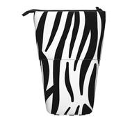 KYSANOL Zebra Print,Telescopic Pencil Case,Stand Pencil Holder with Zipper Pencil Pouch Pen Bag