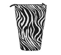 KYSANOL Zebra Print,Telescopic Pencil Case,Stand Pencil Holder with Zipper Pencil Pouch Pen Bag