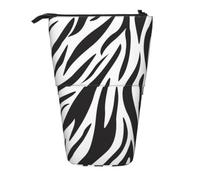 KYSANOL Zebra Print,Telescopic Pencil Case,Stand Pencil Holder with Zipper Pencil Pouch Pen Bag