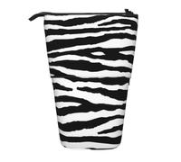 KYSANOL Zebra Stripes Black White Animals,Telescopic Pencil Case,Stand Pencil Holder with Zipper Pencil Pouch Pen Bag