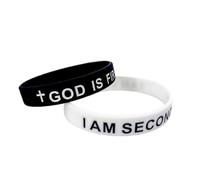 Kysin Chiys 2 Pcs Silicon Religious Classic Bracelet God is First I am Second Bracelet Christian Present for Men Women, adjustable, Stone, no gemstone