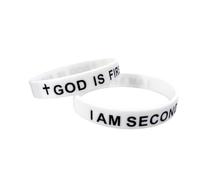 Kysin Chiys 2 Pcs Silicon Religious Classic Bracelet God is First I am Second Bracelet Christian Present for Men Women, adjustable, Stone, no gemstone