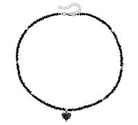 Kysin Chiys Colorful Hand Knotted Crystal Beaded Strand Necklace Heart Pendant Glass Beads Sparkling Infinity Lariat for Women Men Statement Jewelry, Zinc, No Gemstone
