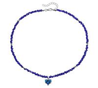 Kysin Chiys Colorful Hand Knotted Crystal Beaded Strand Necklace Heart Pendant Glass Beads Sparkling Infinity Lariat for Women Men Statement Jewelry, Zinc, No Gemstone