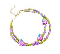 Kysin Chiys Fruit Clay Color Beads Bracelets Surfer Disc Beaded Link Bracelet Friendship Elastic Boho Play Jewelry Charms for Women Men Summer Beach Birthday Vacation Favor, adjustable, Stone, no