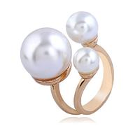Kysin Chiys Vintage Pearl Ring Stacking Promise Pearl Rings Adjustable Open Pearl Finger Ring Statement Trendy Personality Pearl Statement Jewelry for Women, pearl, No Gemstone