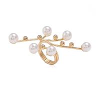 Kysin Chiys Vintage Pearl Ring Stacking Promise Pearl Rings Adjustable Open Pearl Finger Ring Statement Trendy Personality Pearl Statement Jewelry for Women - Style A