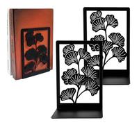 KYSUN 1 Pair Heavy Duty Metal Bookends, Stylish Book Stoppers & Metal Book Ends Holder for Shelves, Durable Bookend Supports, Book Support for Shelves, Metal Book Holders for Home Office School, Black