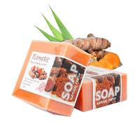 KYSUN 2PCS Generic Turmeric Soap, Moisturizing Handmade Soap, Turmeric Brightening Soap Bar, Pure Turmeric Handmade Mild Soap Bar for Face Body Acne Dark Spots Smooth Skin