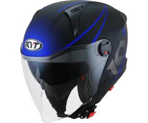 KYT D-City Colorful Jet Helmet, blue matt, size M (57/58)