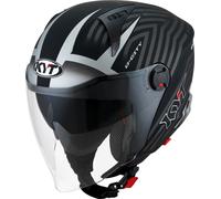 KYT D-City Lucent Jet Helmet, black-silver, size XS for Men