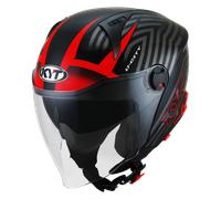 KYT D-City Lucent Open Face Helmet Black/RedXS Black,Red